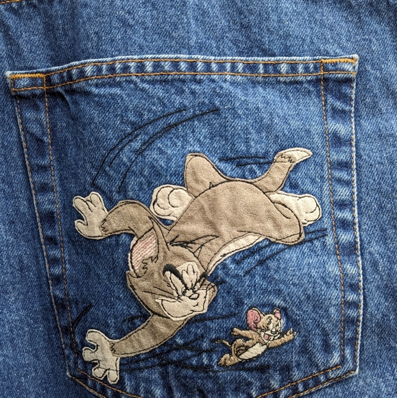 ICEBERG Ice History Y2K VTG Tom And Jerry Cartoon Jeans Blue Straight Mens 42x28 - Picture 3 of 16